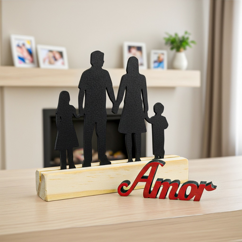 Enfeite de Mesa - Silhueta Família - Decoração em Oferta na Shopee