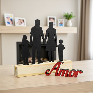 Enfeite de Mesa - Silhueta Família - Decoração