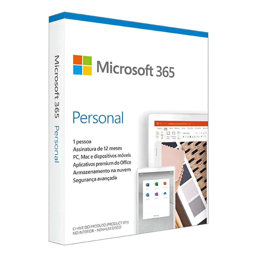 Microsoft 365 Personal Office 365 apps 1TB Nuvem - 1 Usuário Assinatura Anual - Licença Física
