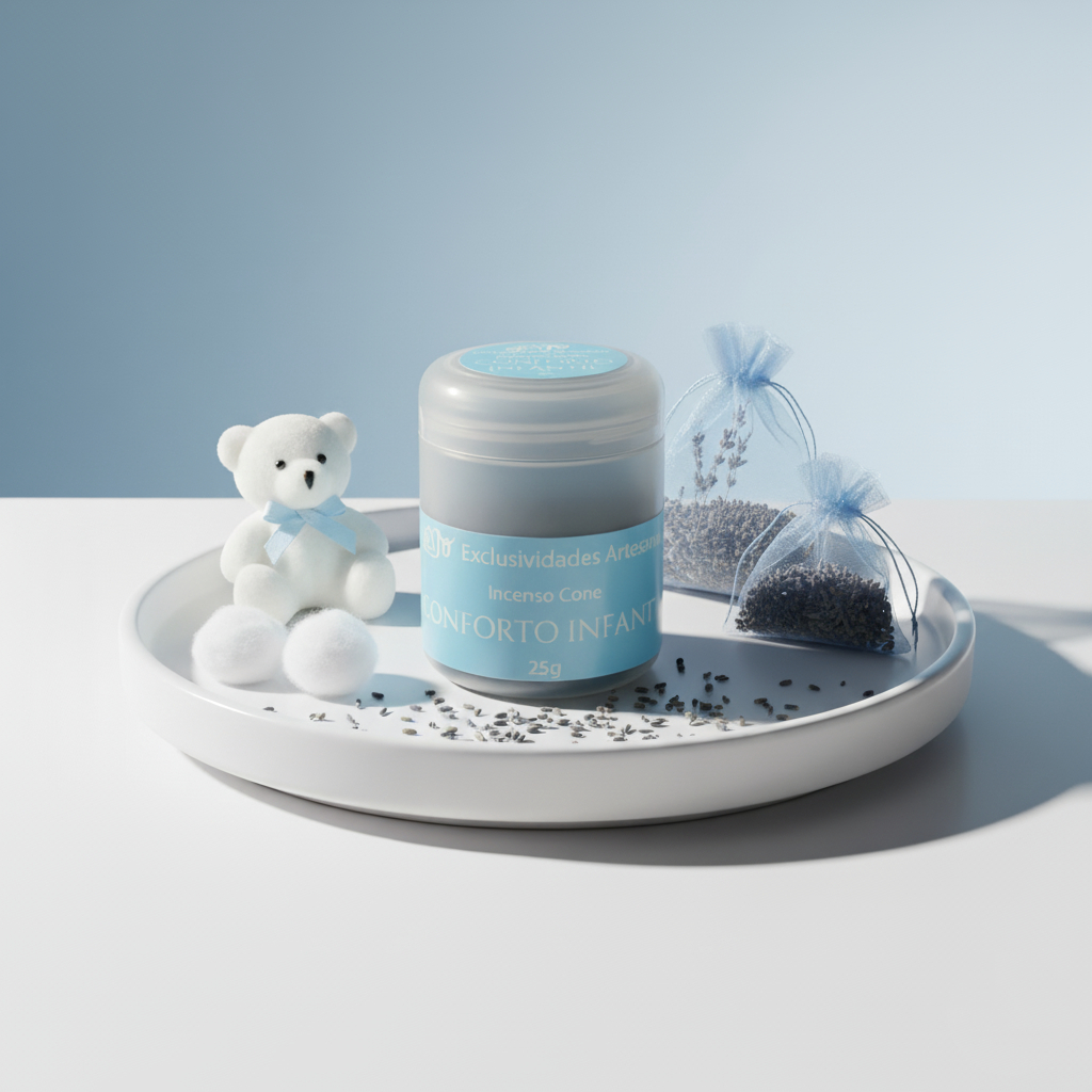 Incenso Cone CONFORTO INFANTIL – Pote com 30 Incensos | Aroma suave, acolhedor e sereno 🌸👶