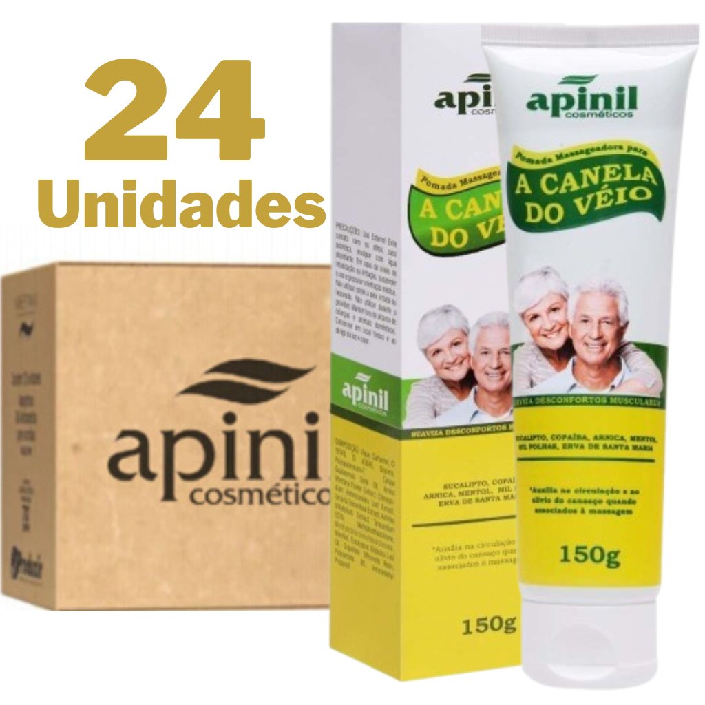 Canela de Velho Pomada Massageadora 150g Kit com 24 Unidades