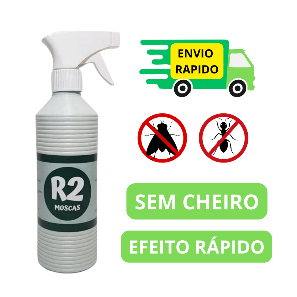 R2 Moscas Repelente  Sem Cheiro  com Borrifador Para Uso em Casa, Mercados, Padarias e Lojas em Oferta na Shopee