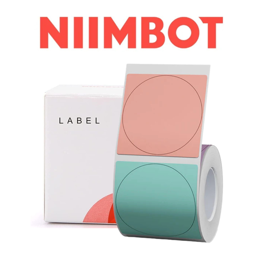 NIIMBOT ETIQUETAS B1/B21/B3S 41x41mm 175 Etiquetas Papel Térmica para Impressão de Etiquetas Adesivas Redondo Colorida
