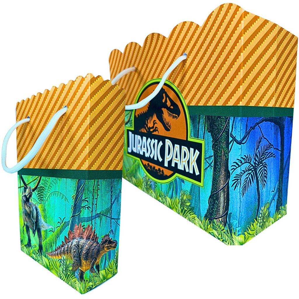 Sacolinhas Jurassic Park Sacolinha para Lembrancinha de Aniversário Menino Infantil Sacolas Dinossauro Bolsa