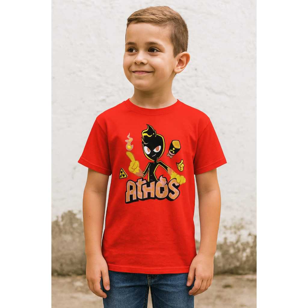 Camiseta Athos Infantil Youtuber Craft Jogo Game Juvenil Criança Presente Festa Aniversario Natal Show Rapone Haas