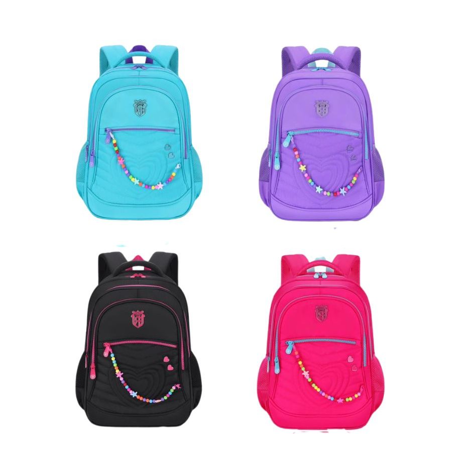Mochila Feminina Escolar Universitária Impermeável Grande Capacidade Moda Casual Coração Corrente em Oferta na Shopee