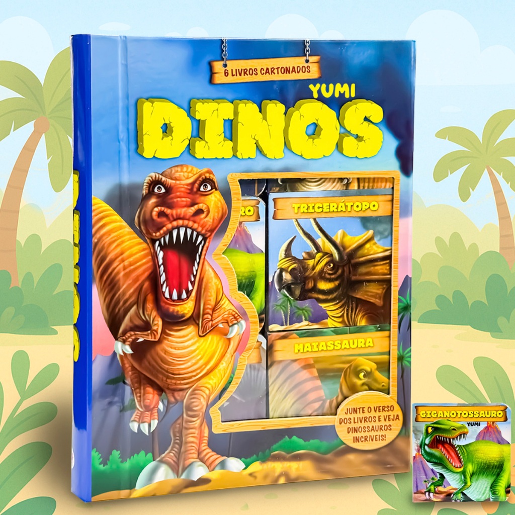 Livro Minha Primeira Biblioteca de Dinossauros - Box 6 Livros História Infantil | Presente Educativo em Oferta na Shopee