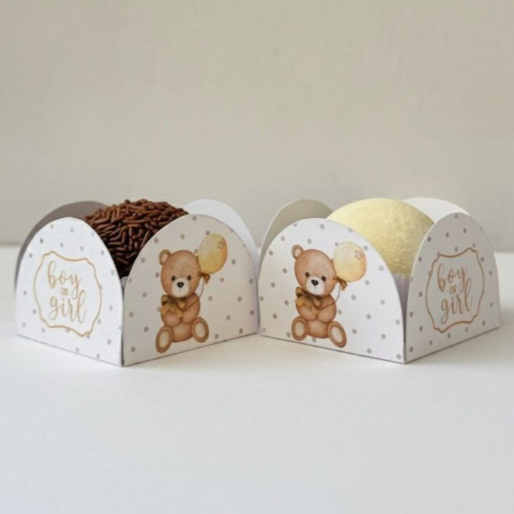 Forminhas 4 Pétalas chá revelação, Forminhas Chá Revelação Ursinho em Oferta na Shopee