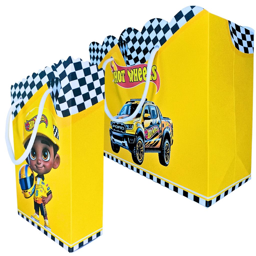 Sacolinha Personalizada Hot Wheels Sacolinhas p Lembrancinha de Aniversário Infantil Sacolas Carros Bolsa Envio Rapido