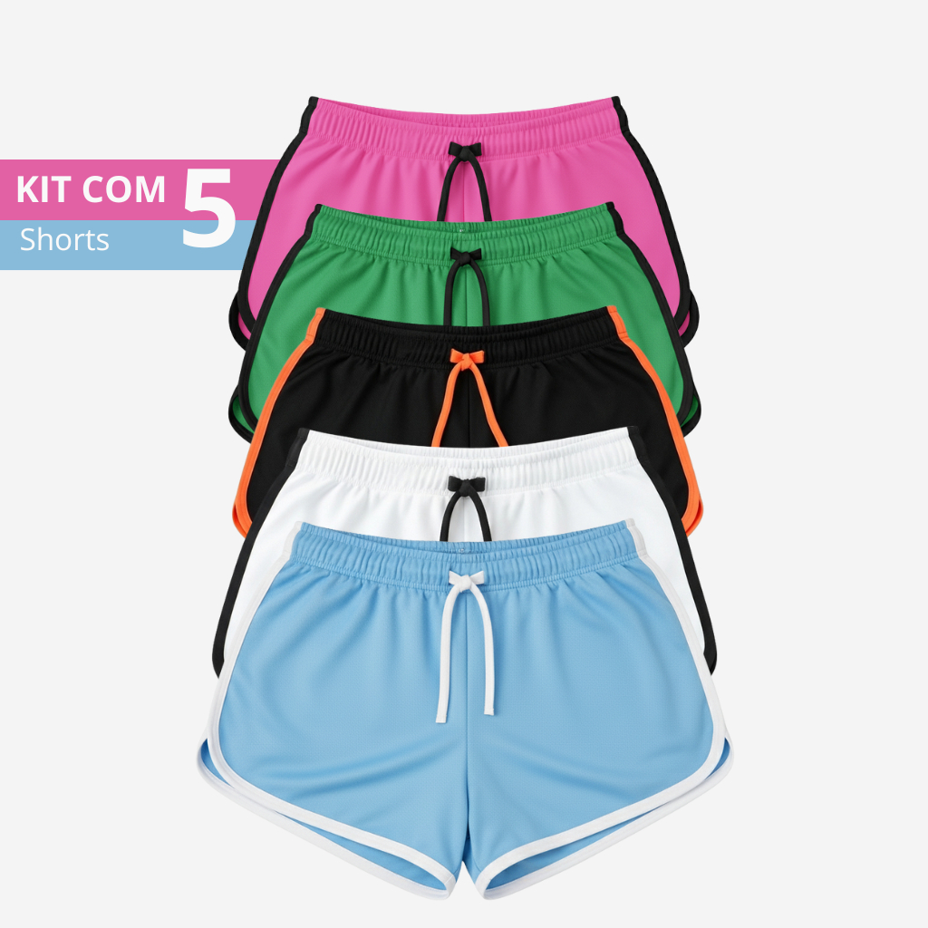 Kit 5 Shorts Femininos Soltinhos em Algodão | Conforto & Estilo no Dia a Dia
