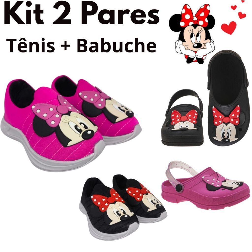 Kit 2 Tênis Feminino Calce Fácil Infantil Menina Com Personagem em Oferta na Shopee