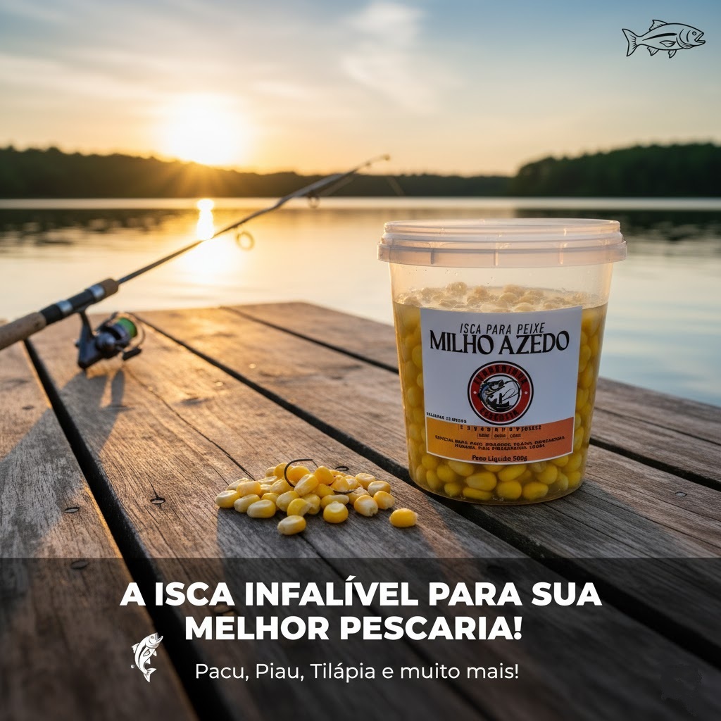 Milho Azedo para Pesca Isca Infalível 500g | Pacu, Tilápia, Piau, Carpa | Super Atrativo