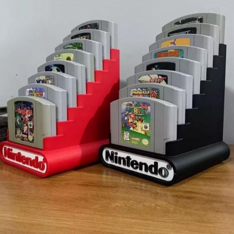 Suporte Nintendo 64 e Super Nintendo - Organizador de Cartuchos em 3D com Logo Nintendo