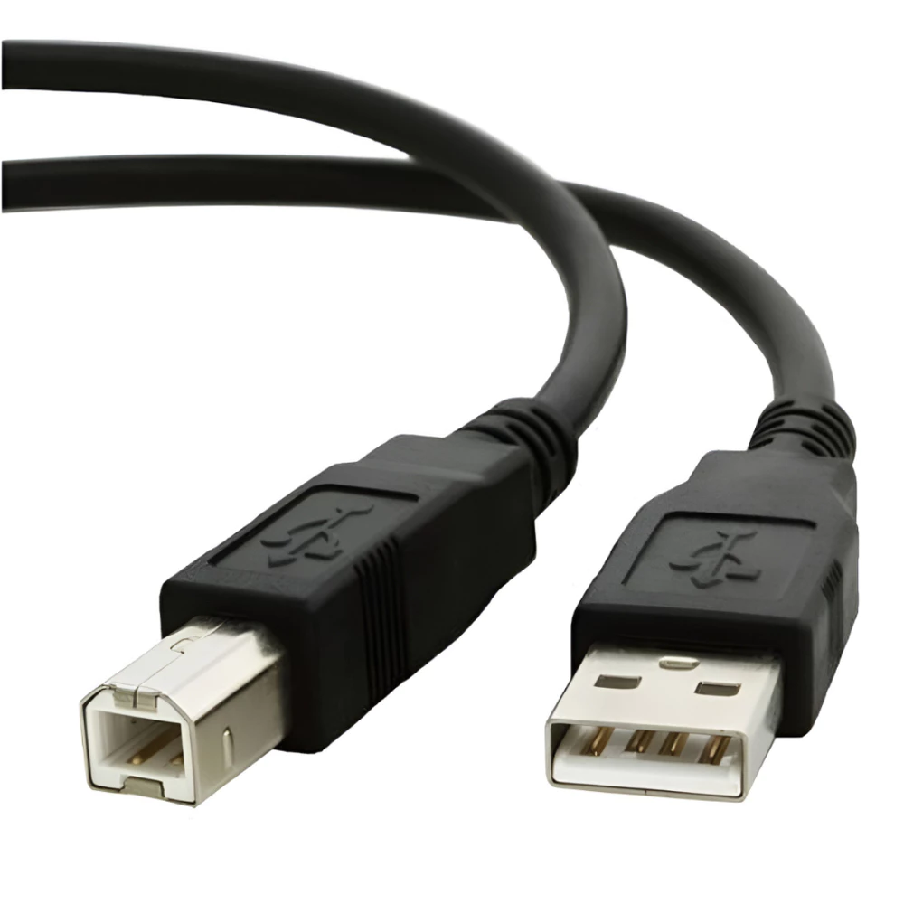 Cabo Usb 2.0 Impressora Multifuncional 1,5m Compatível Hp Laserjet M1132 Canon Epson Brother Preto