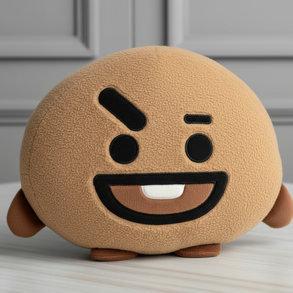 Almofada Manta Personagens BT21 BTS Kpop Cobertor Fofo Infantil Cama Sofá Presente Marrom