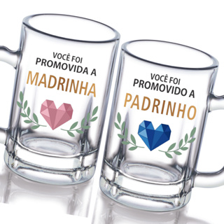 jogo 2 Caneca Taberna Padrinhos Casamento Batizado Batismo  Dindo e Dinda Madrinha e Padrinho em Oferta na Shopee