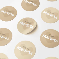 150 Adesivo Chá Revelação - Tons Marfim - Lembrancinha Tag - menina e menino decoração