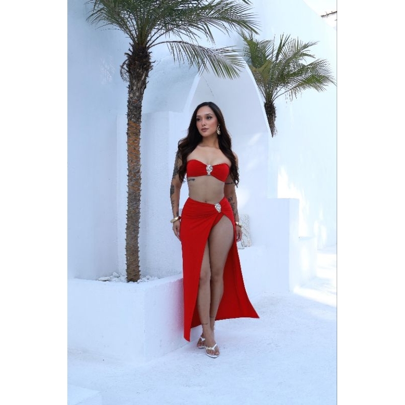 Biquíni Tomara Que Caia Feminino Asa Delta Com Saia Praia Luxo Verão