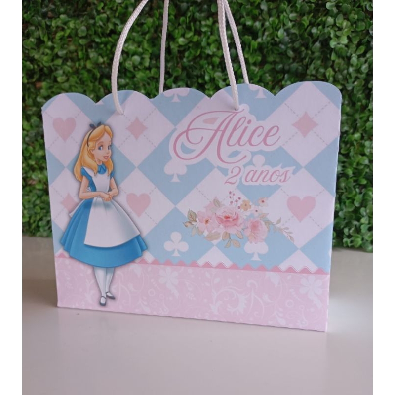 SACOLINHA ALICE NO PAIS DAS MARAVILHAS PERSONALIZADO | PEGUE E MONTE | aniversário ALICE NO PAIS DAS MARAVILHAS