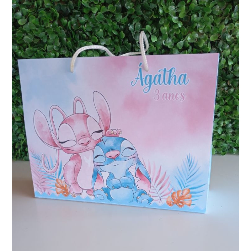 SACOLINHA PERSONALIZADA STITCH  | PEGUE E MONTE | lembrancinha | aniversário stitch em Oferta na Shopee