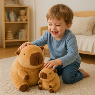 Capivara Filó Mãe E Bebê Igual A Foto Pelúcia Presente Antialérgica Segura Para Festas Kawaii 2 Em 1 em Oferta na Shopee