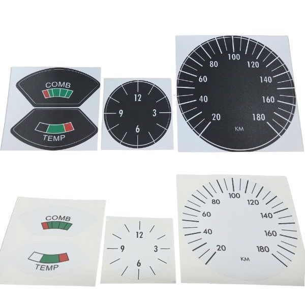 Kit de Apliques Painel de Instrumentos Opala / Caravan - Padrão Original 180Km- Adesivos para Restauração