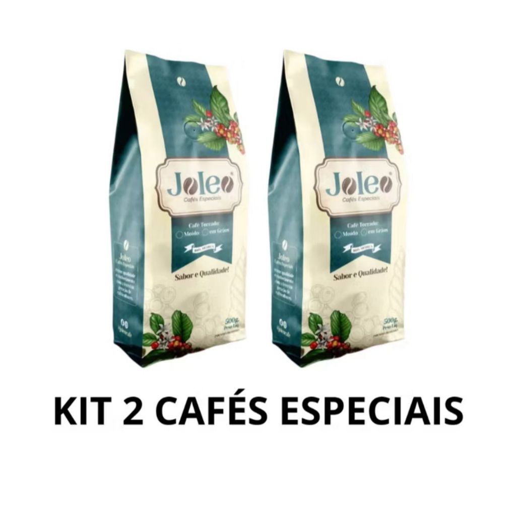 2 Cafés Especiais Torrados e Moídos 100% Arábico Artesanal Puro 500g Joleo Região Alta Mogiana