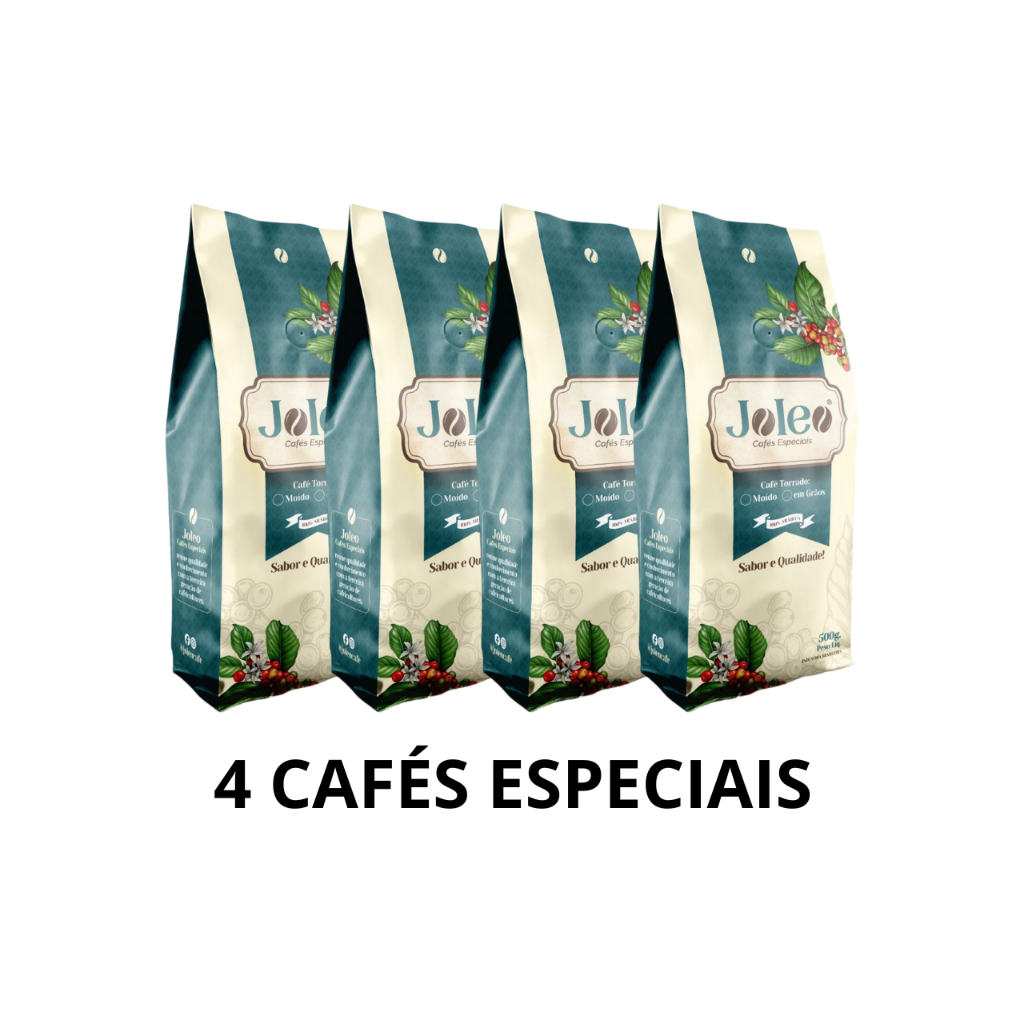 4 Cafés Especiais Torrados E Moídos 100% Arábico Artesanal Puro 500g Joleo Região Alta Mogiana