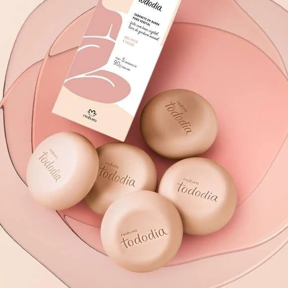 Sabonete Natura Tododia Noz pecã e cacau em barra 5 unidades 90g Presente de Natal