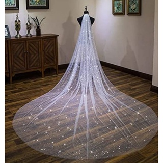 Véu de noiva longo  glitter em Oferta na Shopee