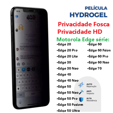 Película De Hidrogel HD e Fosca Privacidade Para Motorola Edge 40 50 60 Neo Fus