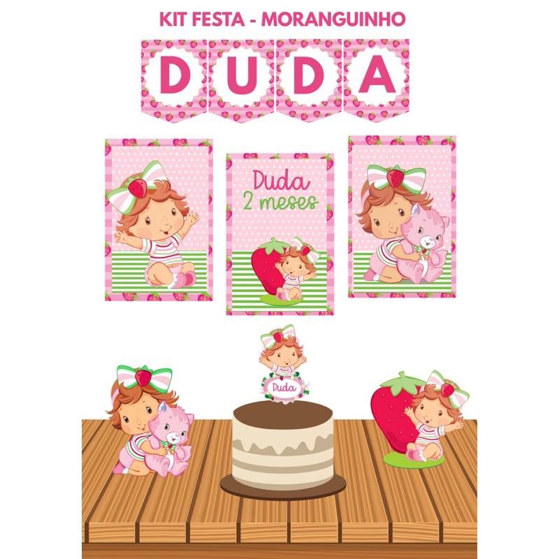 kit festa moranguinho baby em Oferta na Shopee