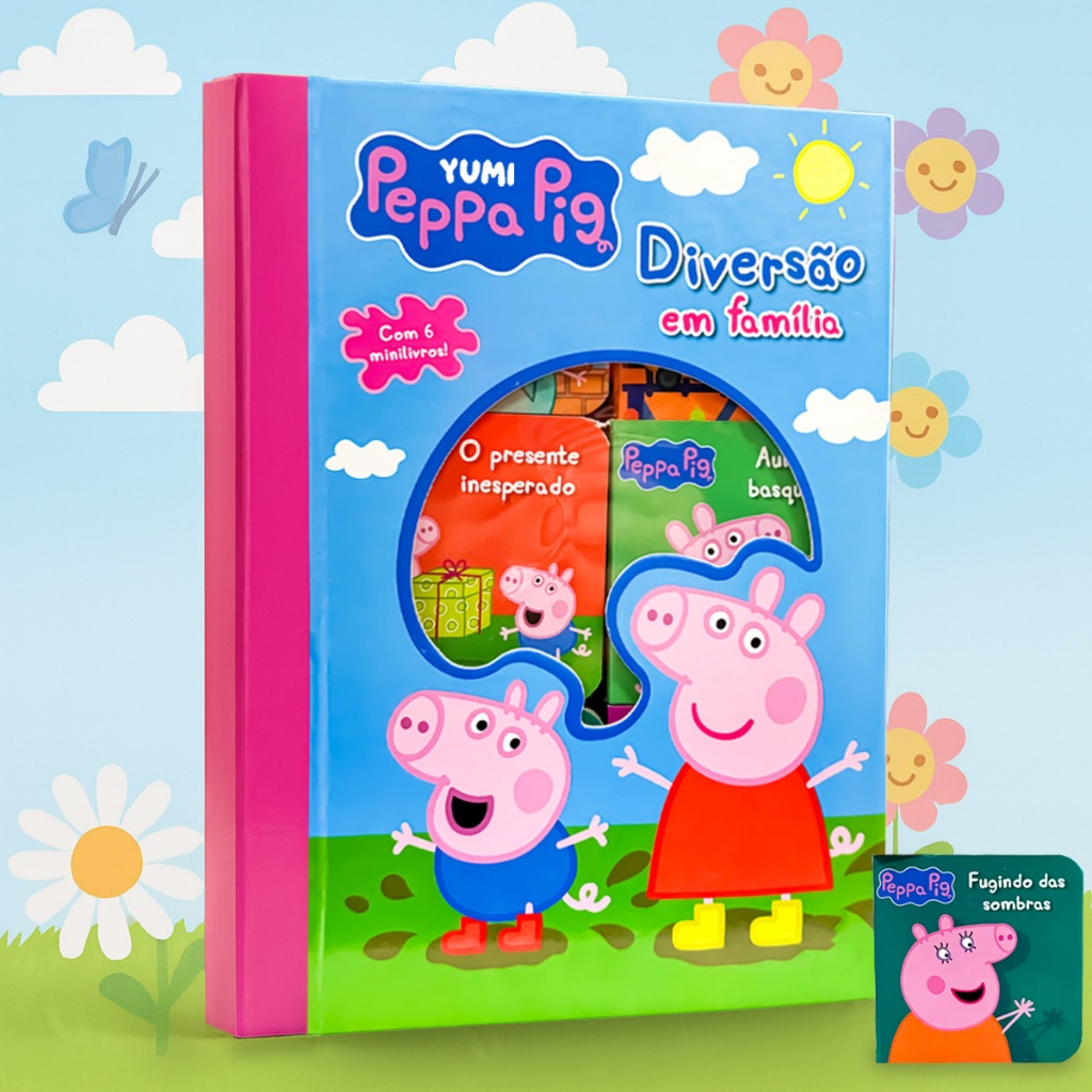 Livro Infantil Minha Biblioteca da Peppa Pig - Box 6 Livros Diversão em Família | Presente Educativo em Oferta na Shopee