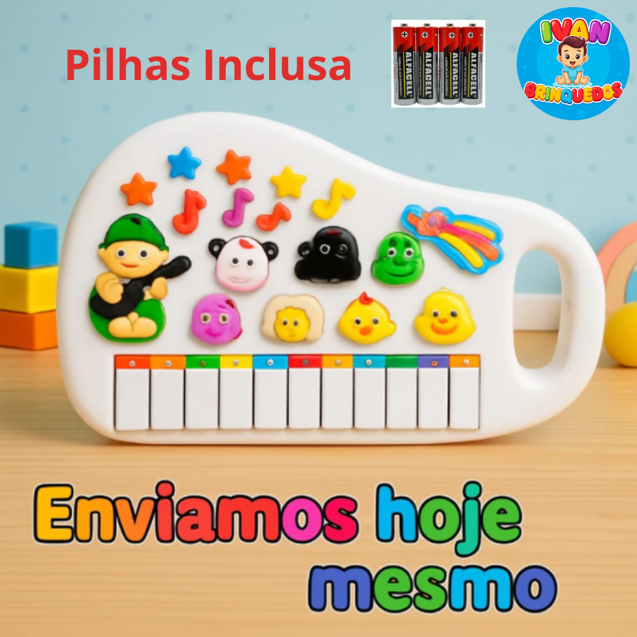 Piano Teclado Animal Brinquedo Infantil Sons Musical Criança Fazenda - Morango em Oferta na Shopee