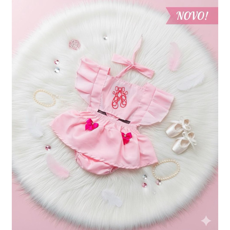 Romper Jardineira conjunto Bebê Bailarina body Futura Bailarina + Laço em Oferta na Shopee