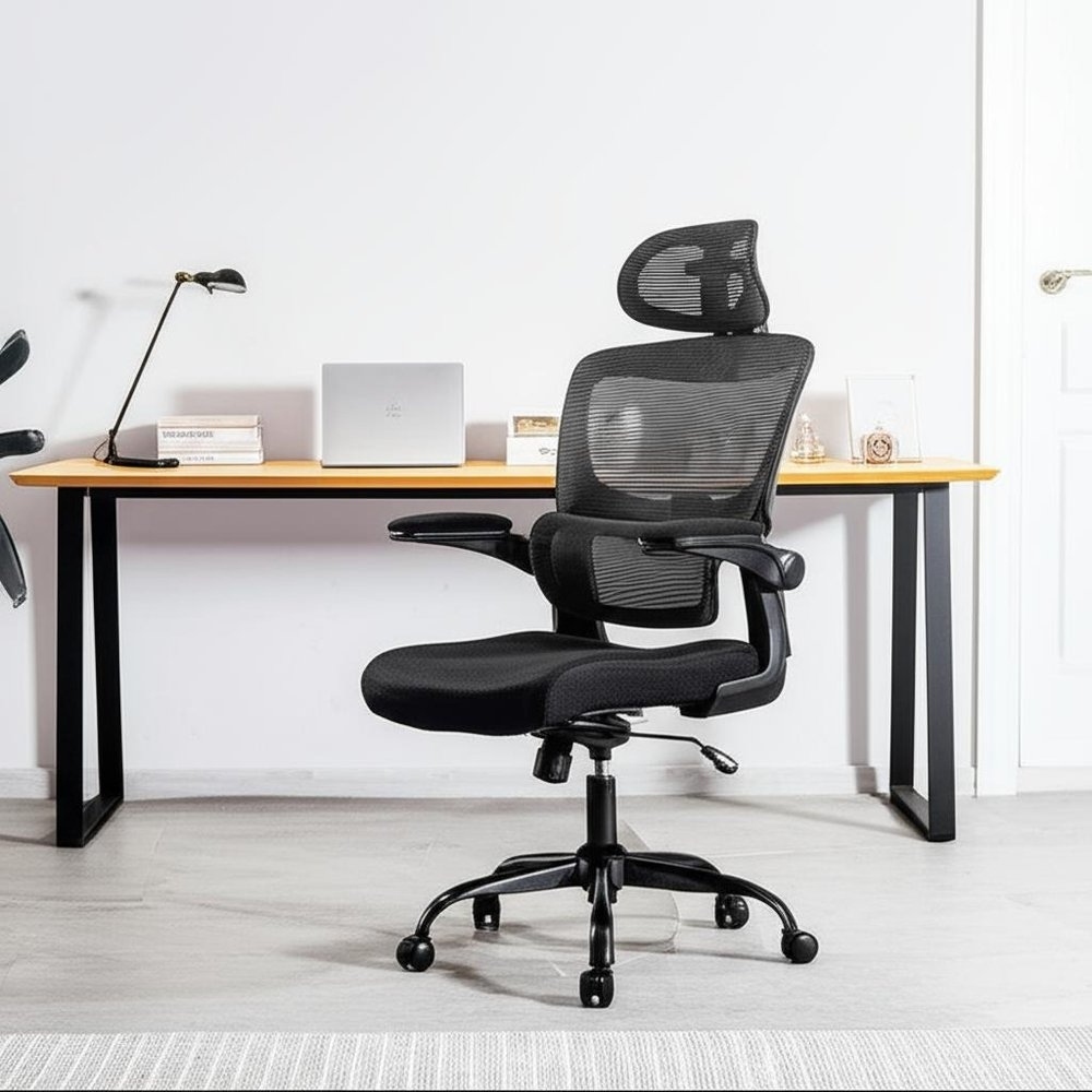 Cadeira Gamer Giratória Preta Ergonômica Escritório Confortável Ajustável para P