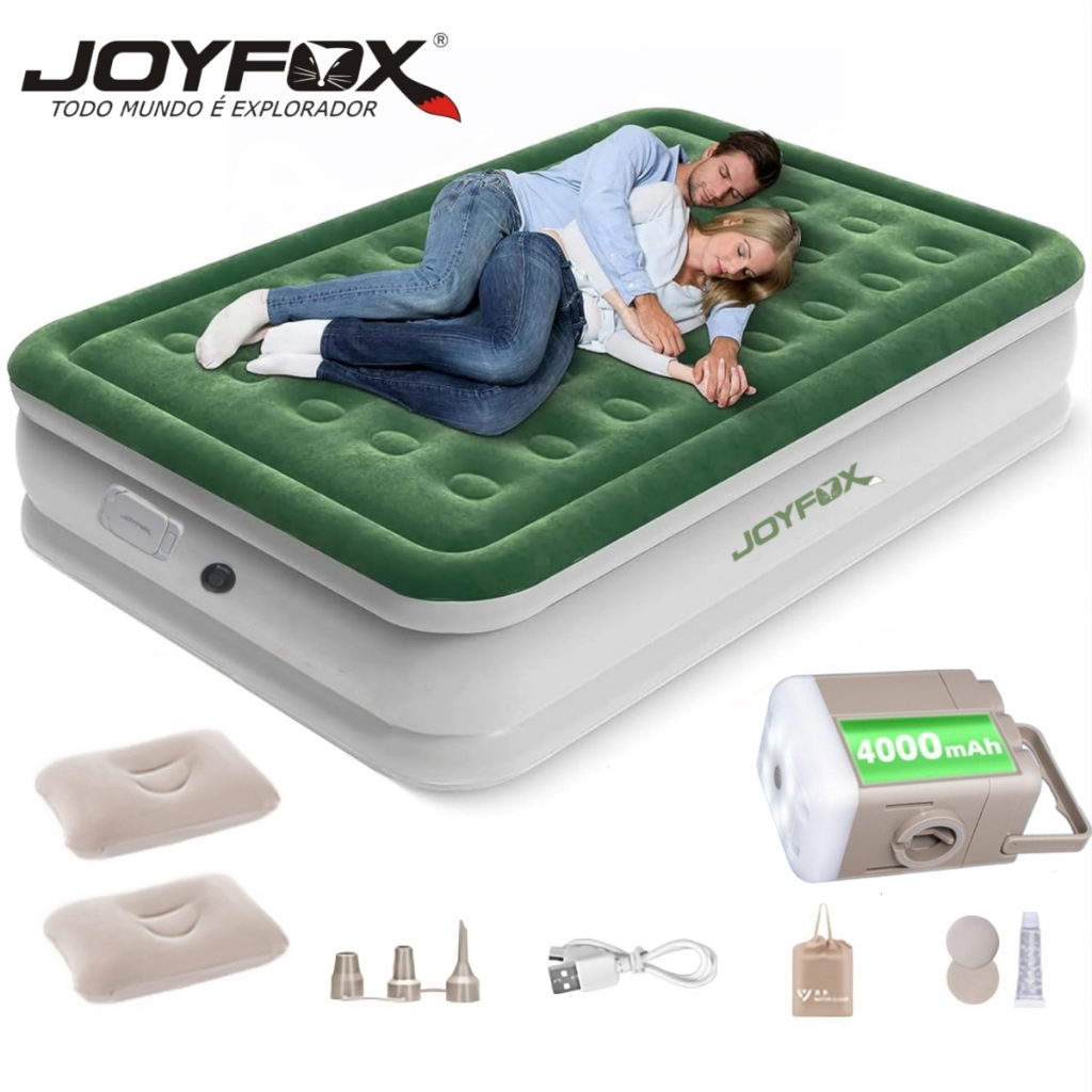Colchão Inflável Casal Cama De Campanha 203*154*44cm Bomba Inflável Com Bateria De Lítio Integrada