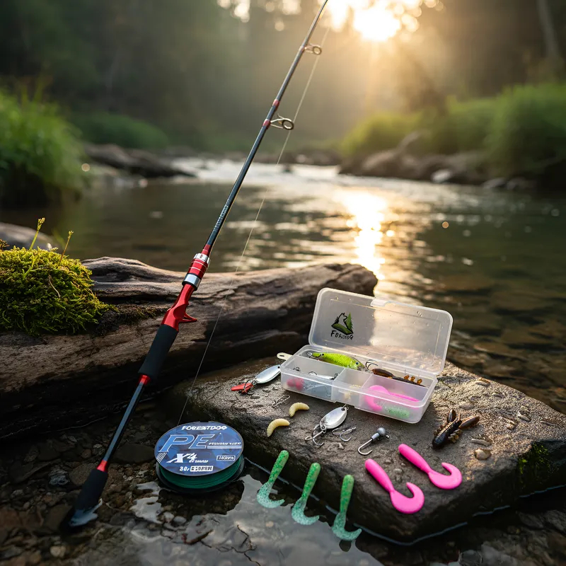 Detalhes do Vara De Pesca Carretilha 1,68m e Iscas Artificiais 18pcs