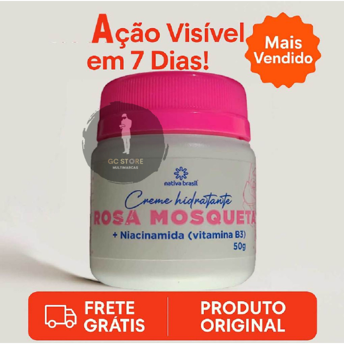 Kit 2 Creme Rosa Mosqueta Hidratante com Niacinamida Hidrata Uniformiza Pele Melasma Clareia Manchas em Oferta na Shopee