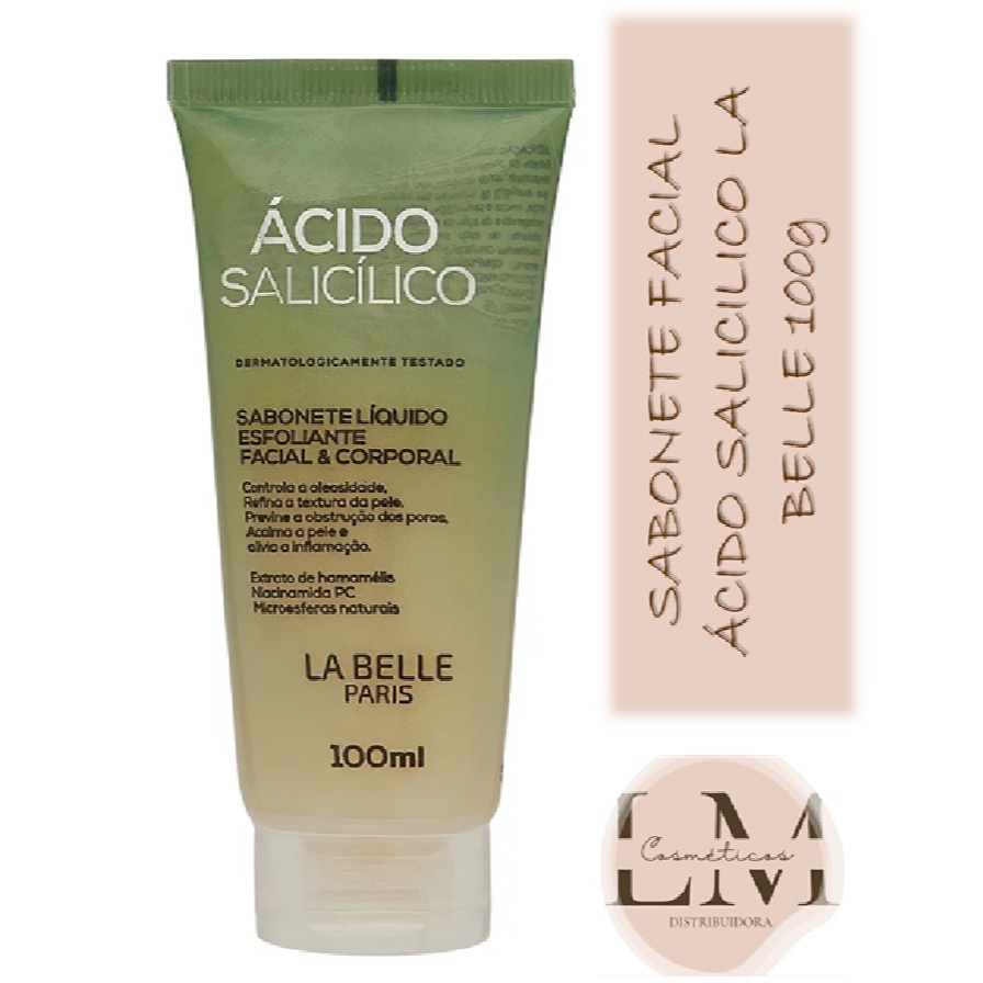 Sabonete Líquido Esfoliante Facial e Corporal 100ml La Belle Ácido Salicílico