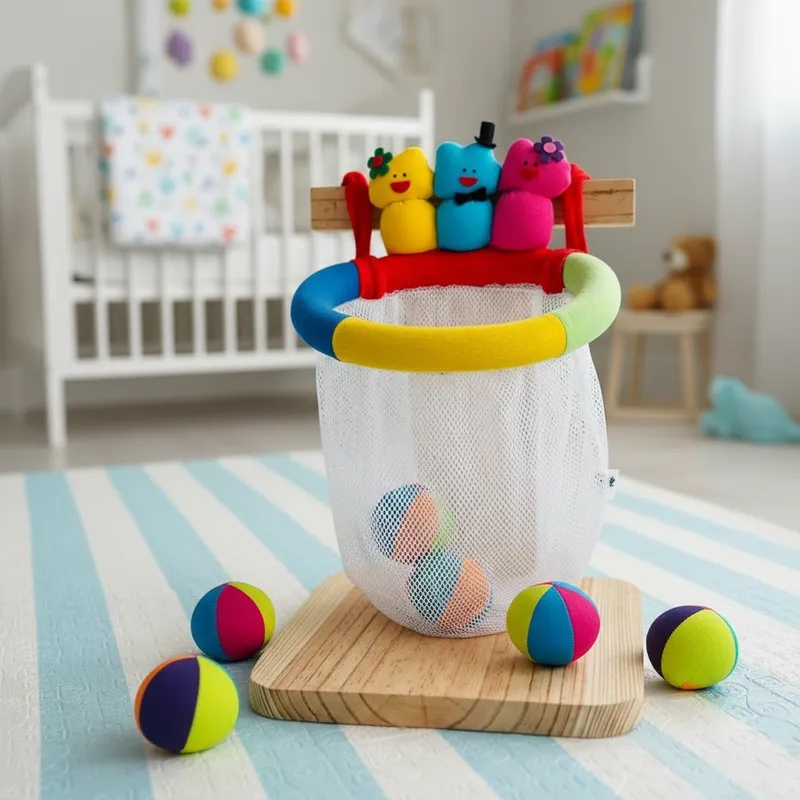 BOLA AO CESTO PARA BEBÊS - Brinquedo Sensorial  Educativo em Oferta na Shopee