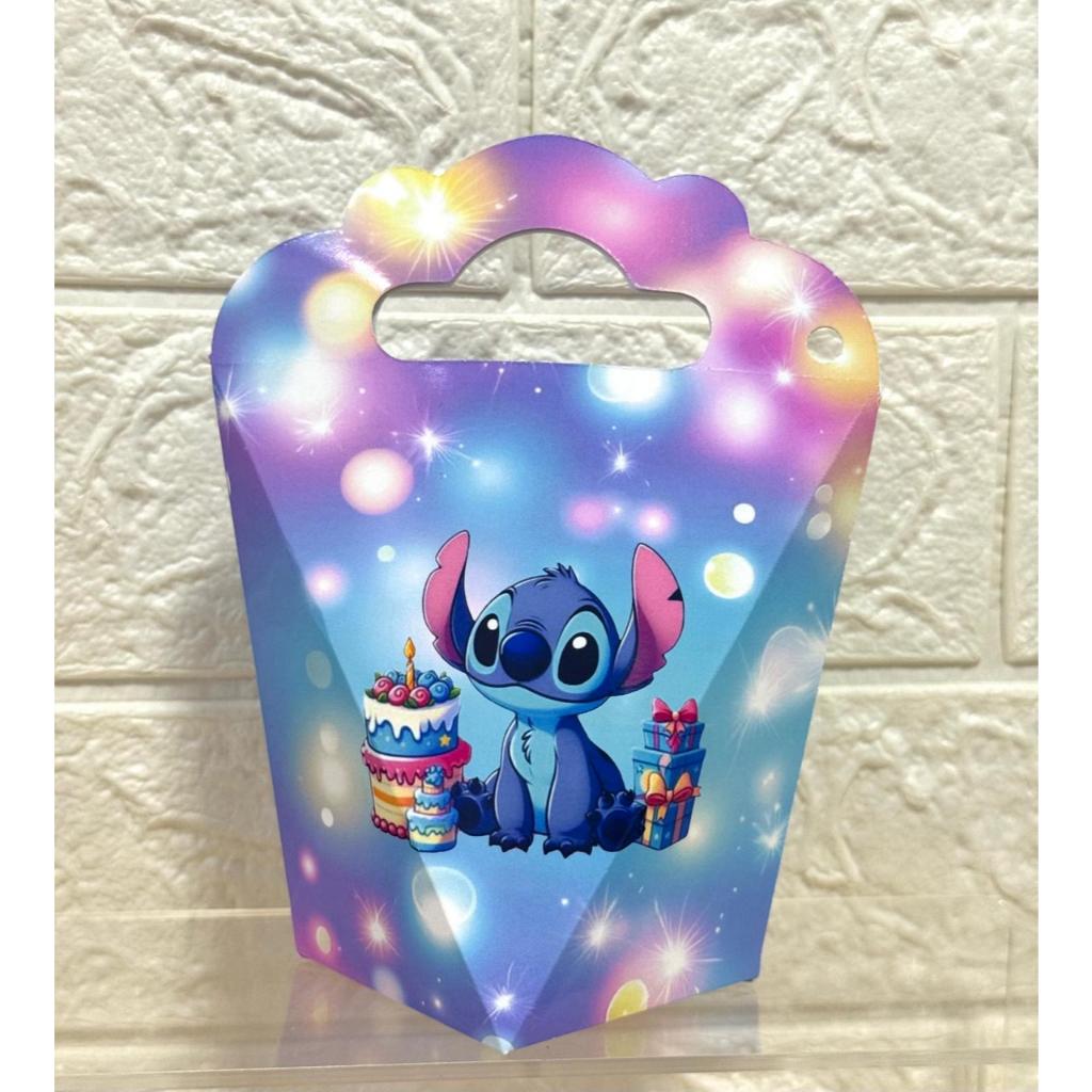 10 Caixinhas Personalizadas Stitch Aquarela – Lembrancinha Festa Infantil Aniversário – Triangulove Papel Fotográfico