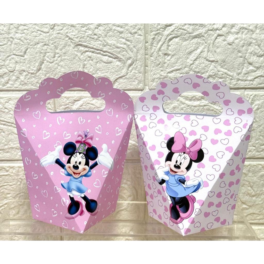 10 Caixinhas Personalizadas Minnie Rosa – Lembrancinha Festa Infantil Aniversário – Triangulove Papel Fotográfico