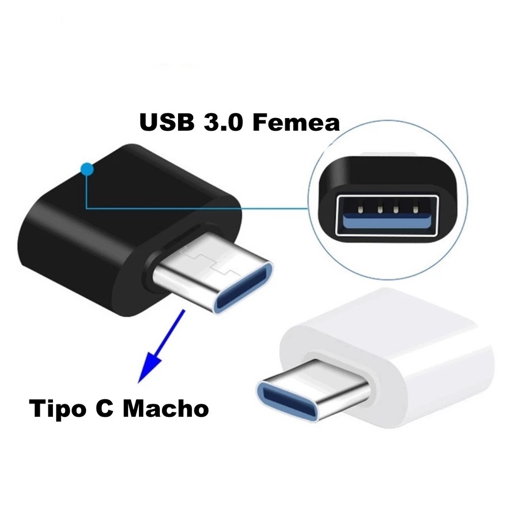 Adaptador Conversor Usb Tipo C 3.1 Otg Macho Para Usb 2.0 Fêmea Sincronização de Dados envio rapido