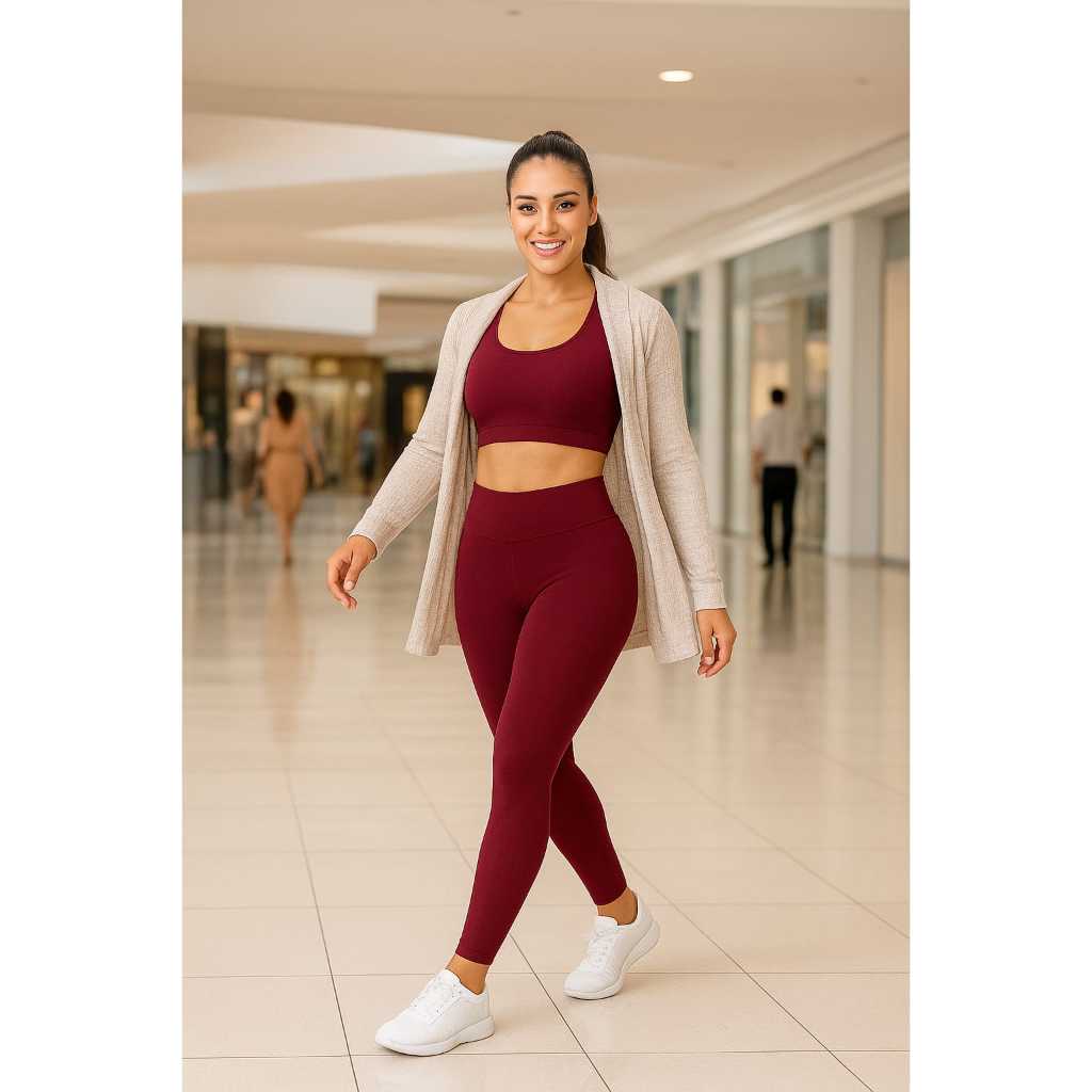 Calça Legging Feminina Emana Compressão Alta Cintura Modeladora Academia Fit