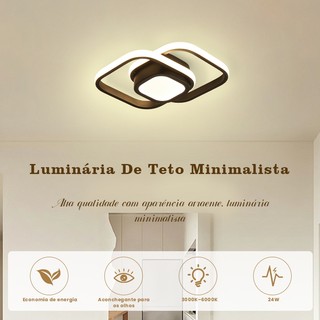24W Luminária De Teto LED Moderna Com 3 Cores Variáveis Para Sala De Estar, Quarto E Corredor