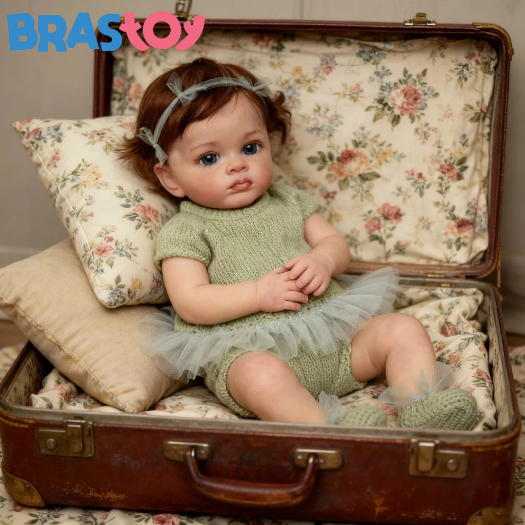 Brastoy Bebê Reborn Boneca Silicone Menina Realista Pintado Original 55cm em Oferta na Shopee