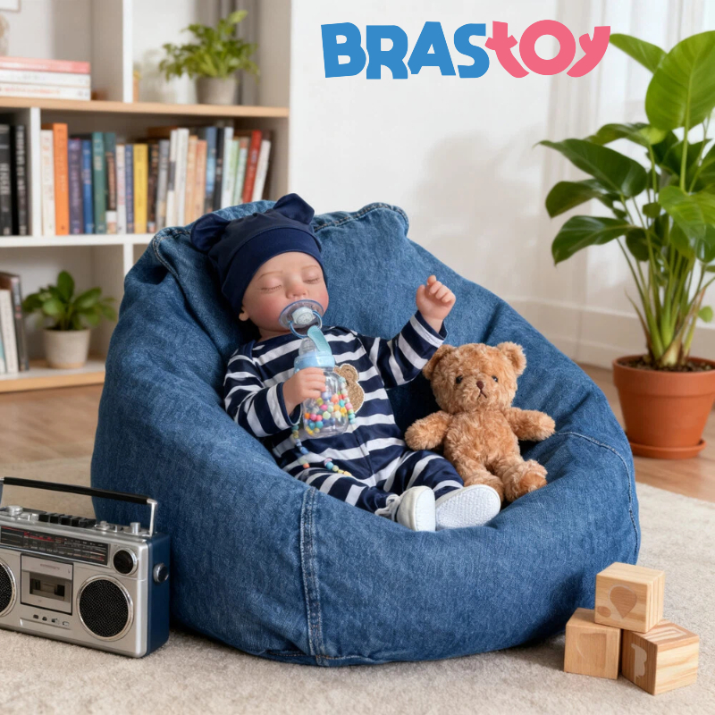 Brastoy Bebê Reborn Menino 48cm Silicone Banho Pintada Realistic em Oferta na Shopee