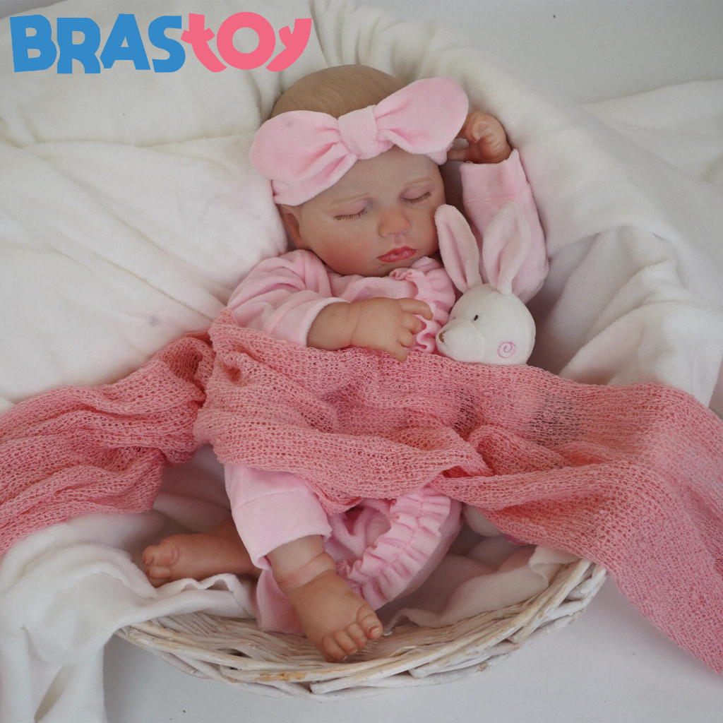 Brastoy Bebê Reborn Boneca Silicone 48cm Menina Pode dar Banho em Oferta na Shopee