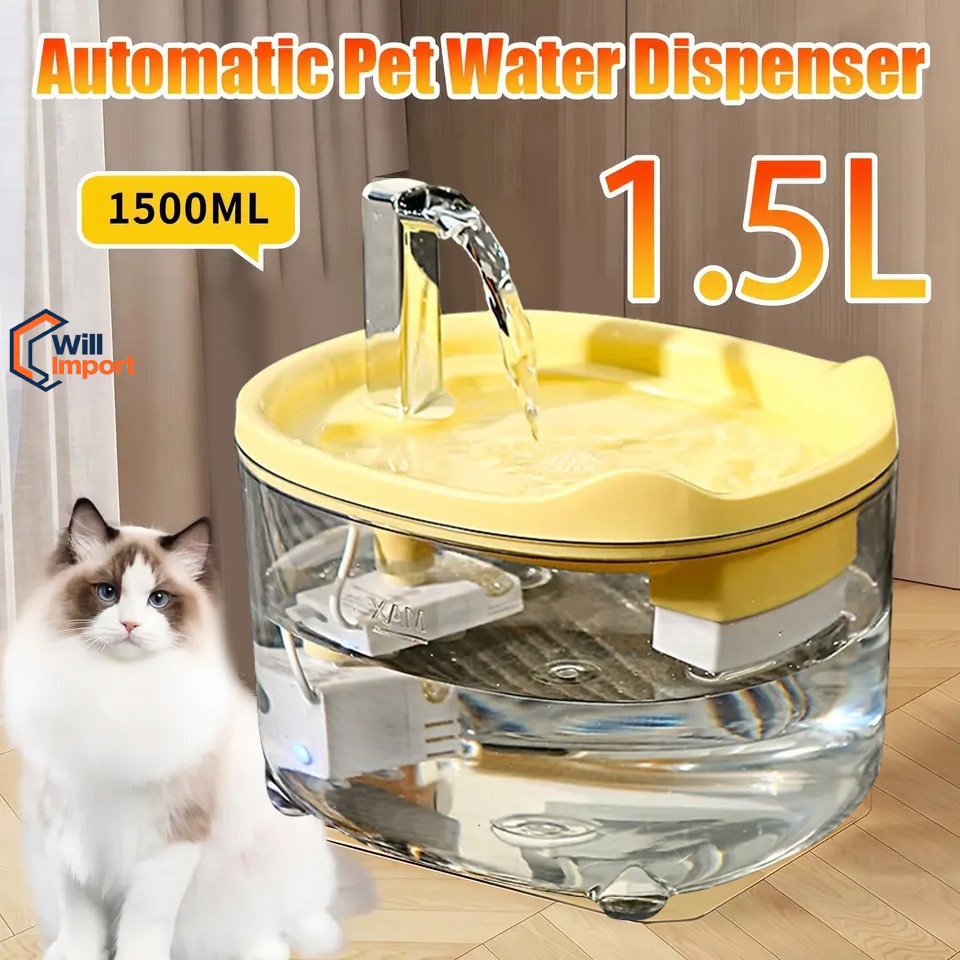 Bebedouro Automático para Gatos e Cães: Circulação de Água com Filtro de 1,5 Litro e Base Segura em Oferta na Shopee